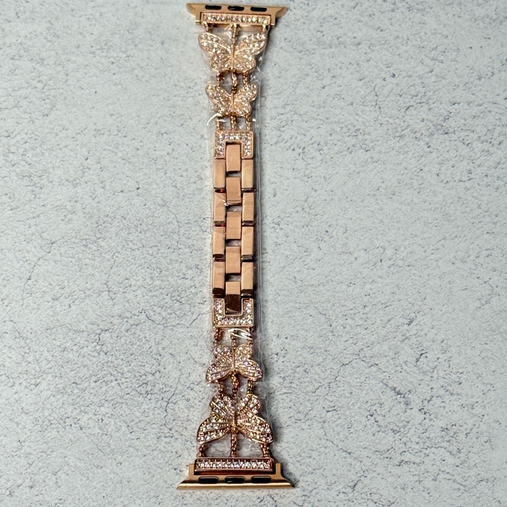Butterfly Design Rose Gold Watch Band
